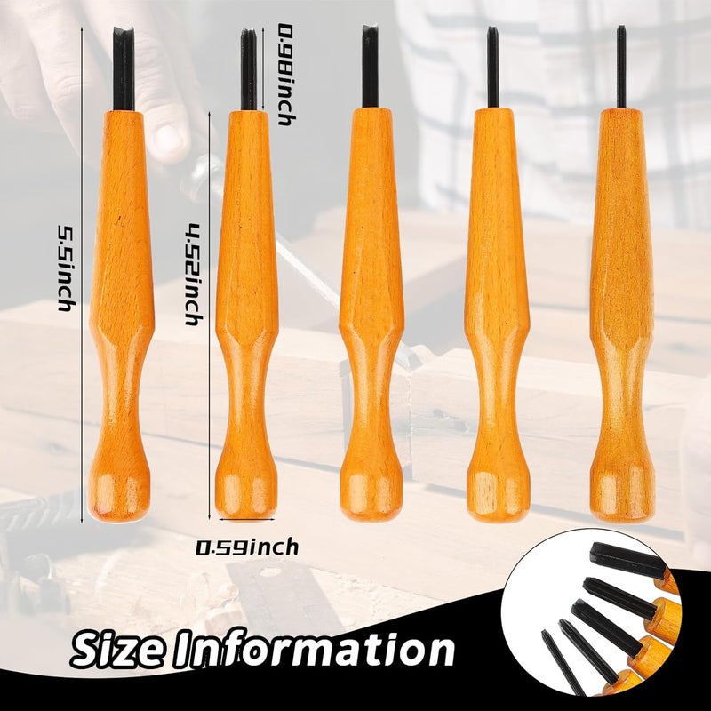 Tinsky 5 Pcs Linocut Tools Sets Linoleum Carving Tools Wood Chisel V Shaped Knife for Printmaking Woodcarving Beginners (1.5mm, 2mm, 3mm, 4mm, 5mm) - Image 5